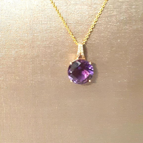 Effy Women 14k YG/Diamond Amethyst Pendant Necklace